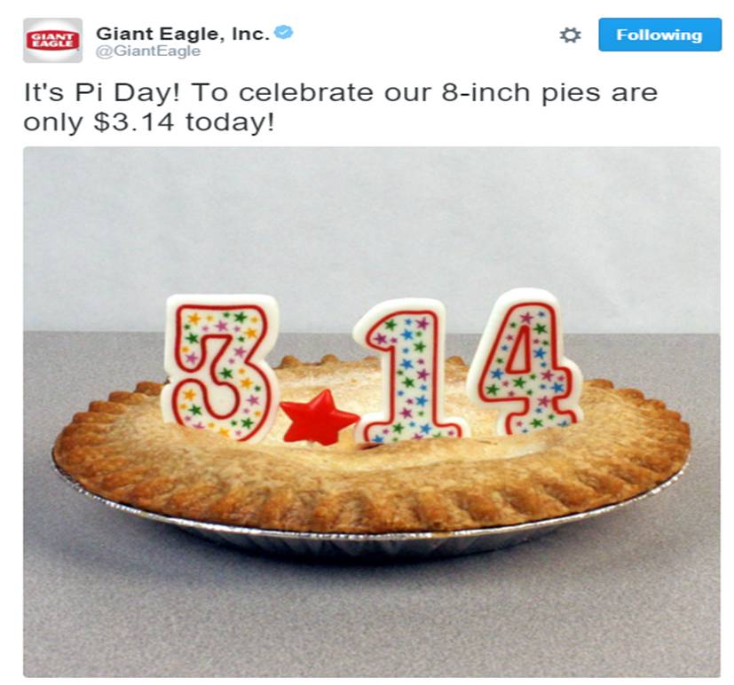 Pi Day Promotion Giant Eagle Gluten Free Retail HQ